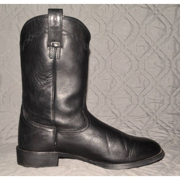 Ariat Heritage Roper Western Boots Black Leather Men\'s US Sz 9.5 EU 43 Cowboy main image 9